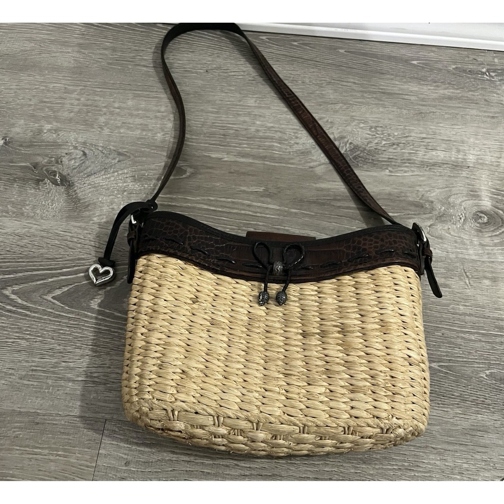Brighton Emma Leather and Woven Straw Summer Purse - Picture 4 of 11